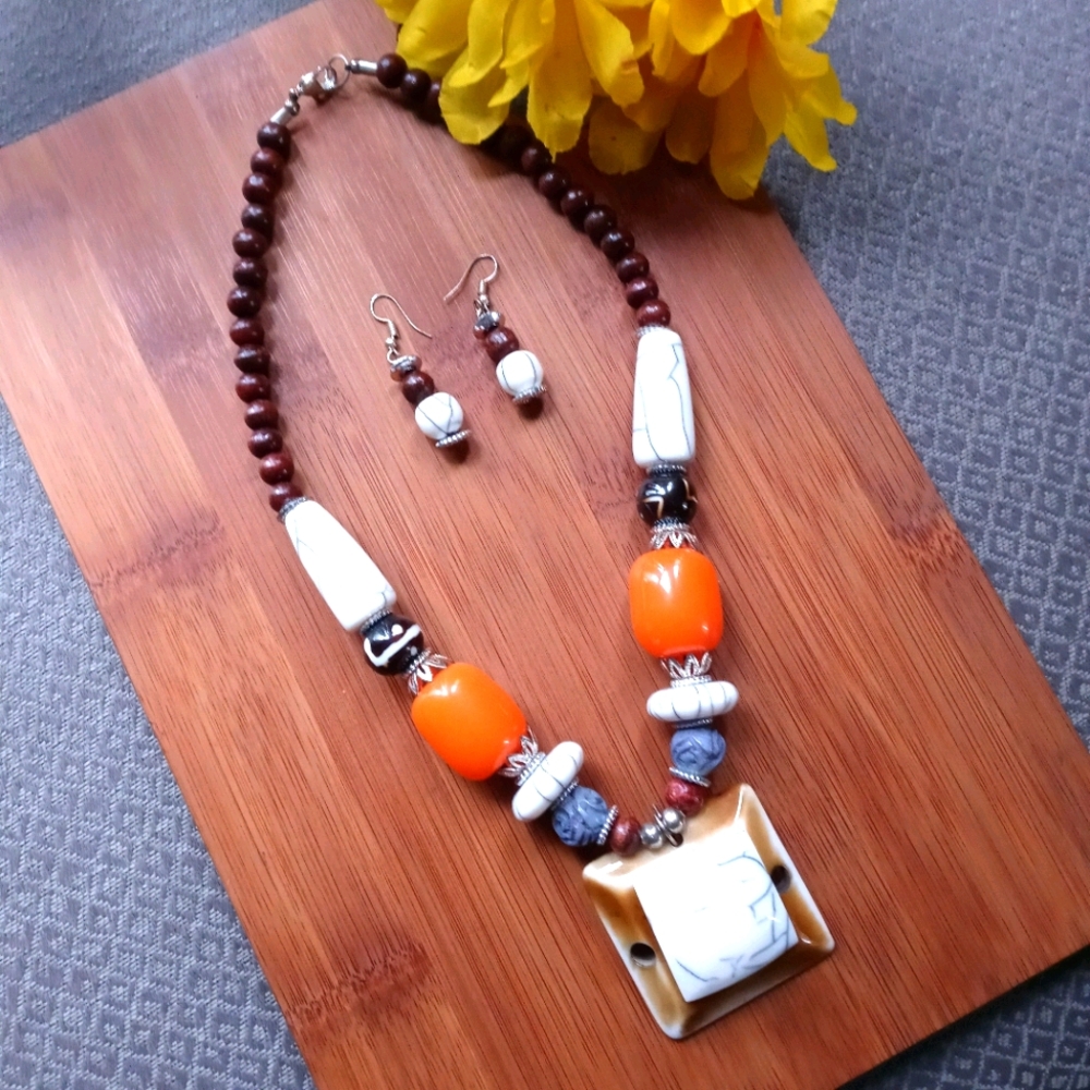 2PC Beautiful African Eternity Necklace Set - Picture 2 of 12